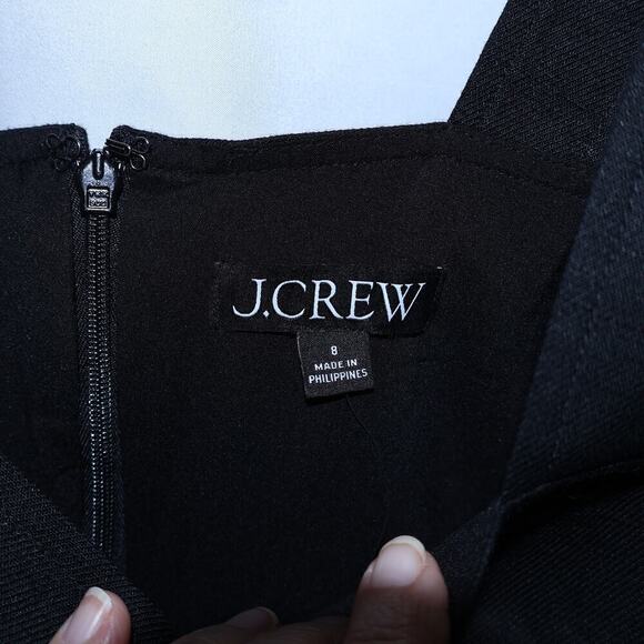J Crew NWOT Biostretch Linen Blend Black A Line Dress Size 8 Sleeveless Straps - Picture 9 of 11